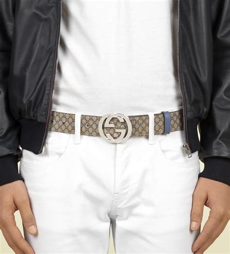 gucci gg supreme belt with g buckle men|Gucci supreme reversible belt reviews.